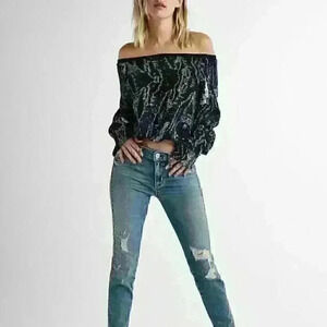 NEW! Hudson x Baja East Women’s L Velvet Top NWT $195